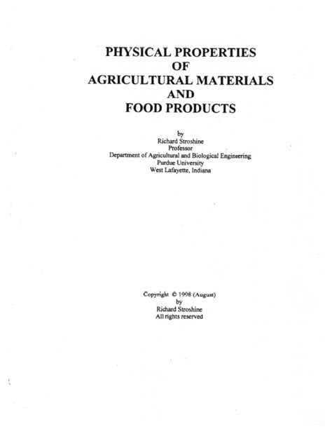 agricultural materials|Physical Properties of Agricultural Materials .